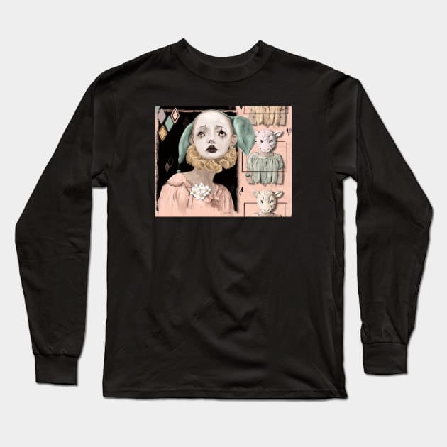 Lamb Clown Long Sleeve T-Shirt by GingeraleArthaus